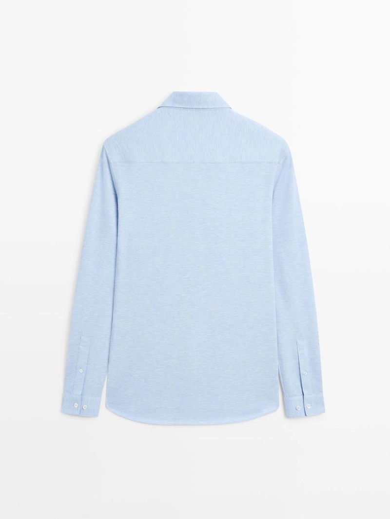 Рубашка свободного кроя с меланжевой отделкой