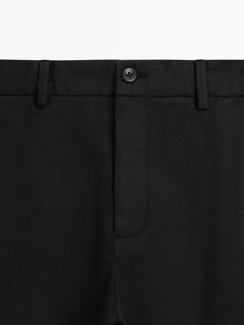 Хлопковые брюки из твила с эластичным поясом