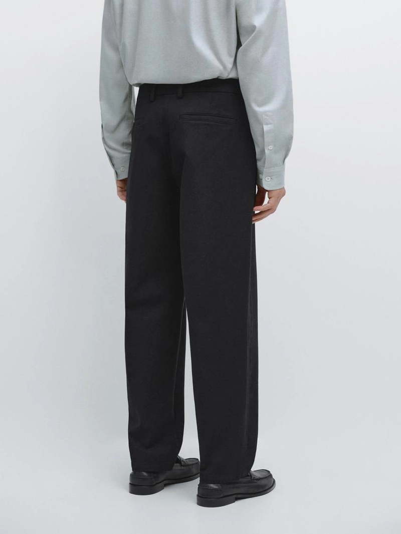 Хлопковые брюки из твила с эластичным поясом