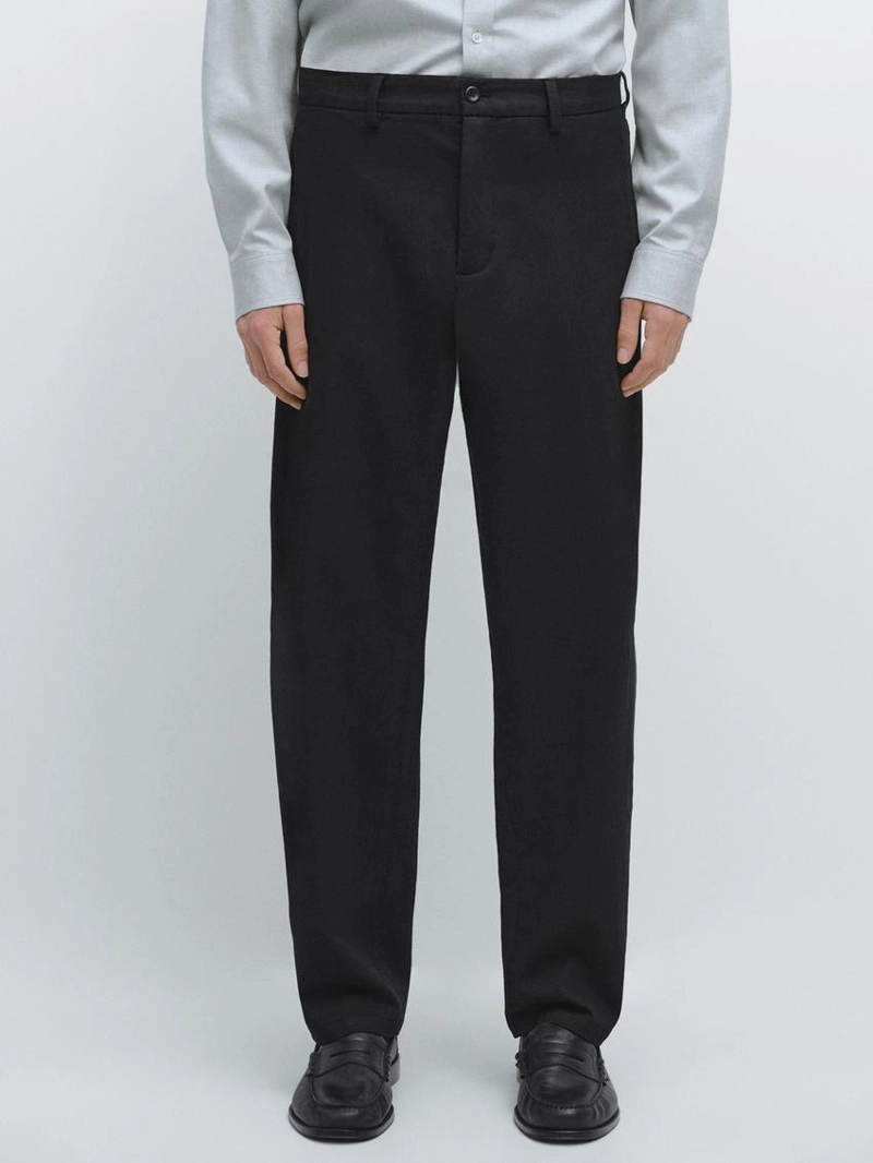 Хлопковые брюки из твила с эластичным поясом