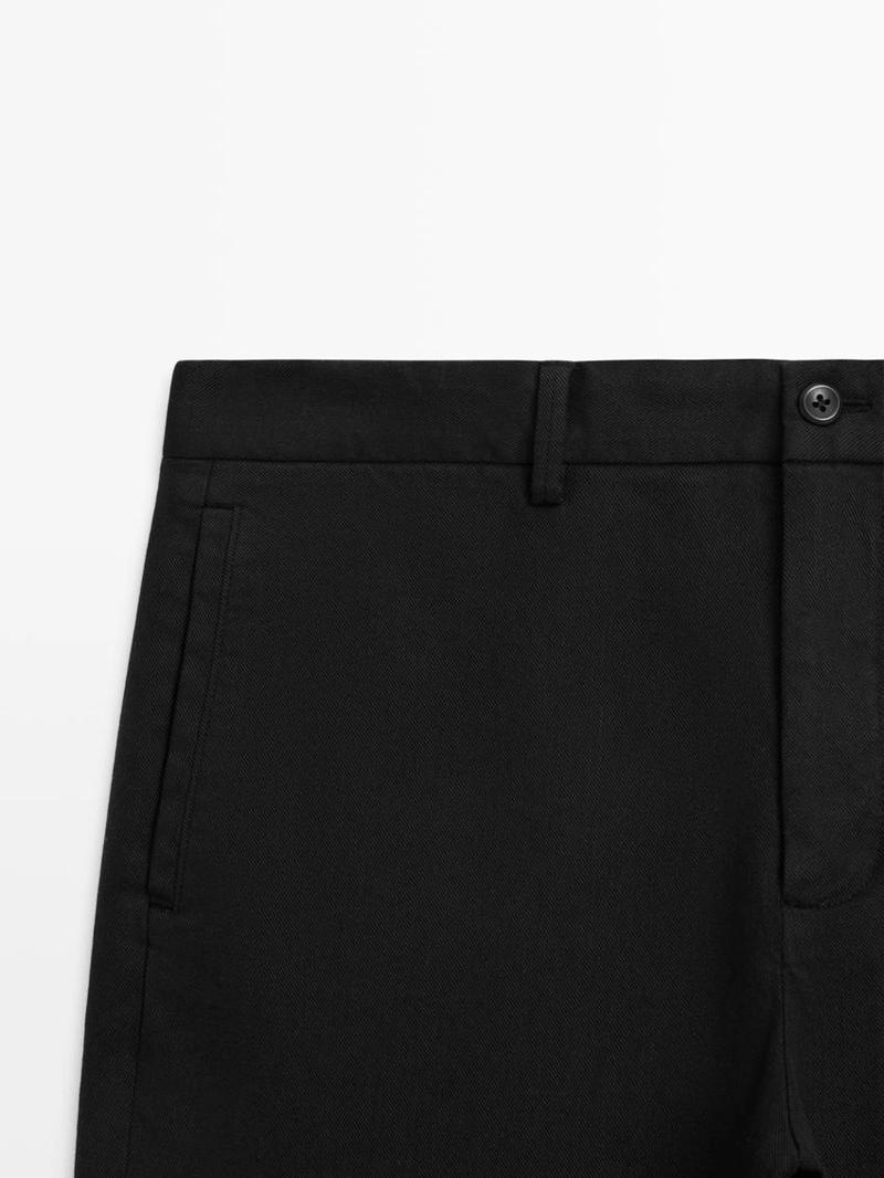 Хлопковые брюки из твила с эластичным поясом