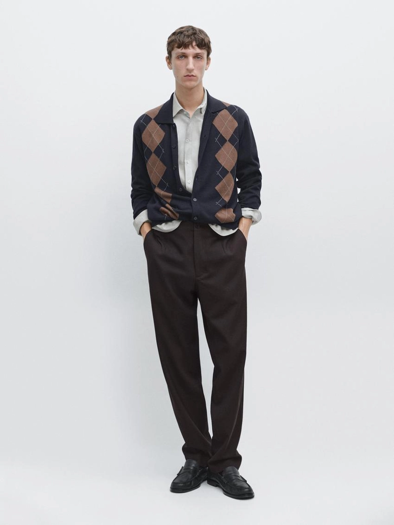 Брюки из шерсти с текстурой cool wool