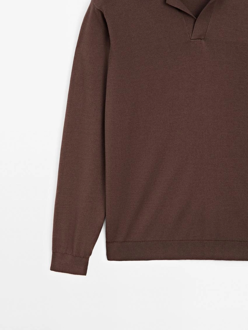 Поло-свитер из хлопково-шелковой смеси