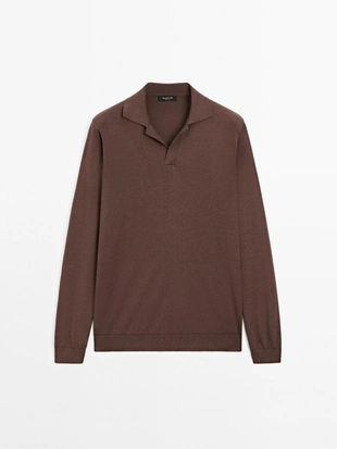 Поло-свитер из хлопково-шелковой смеси- Заказать в России