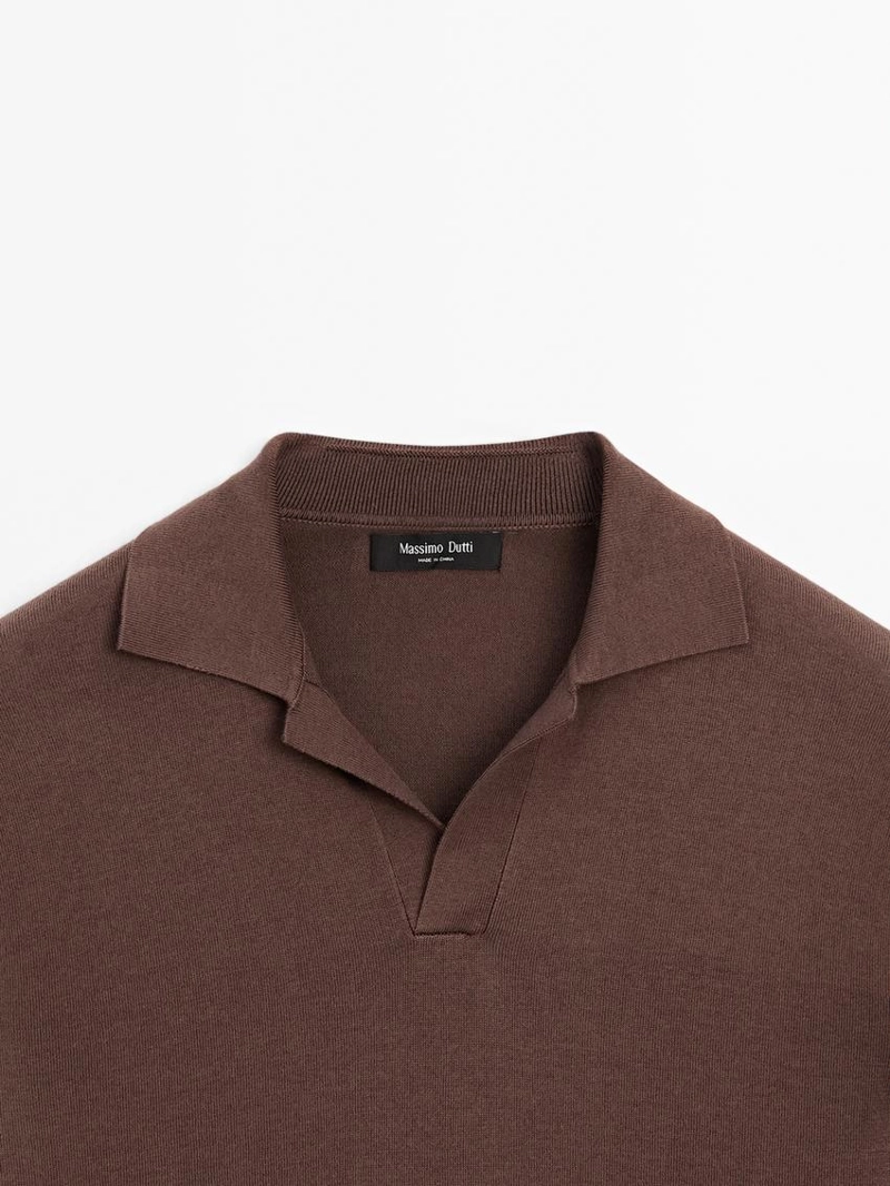 Поло-свитер из хлопково-шелковой смеси