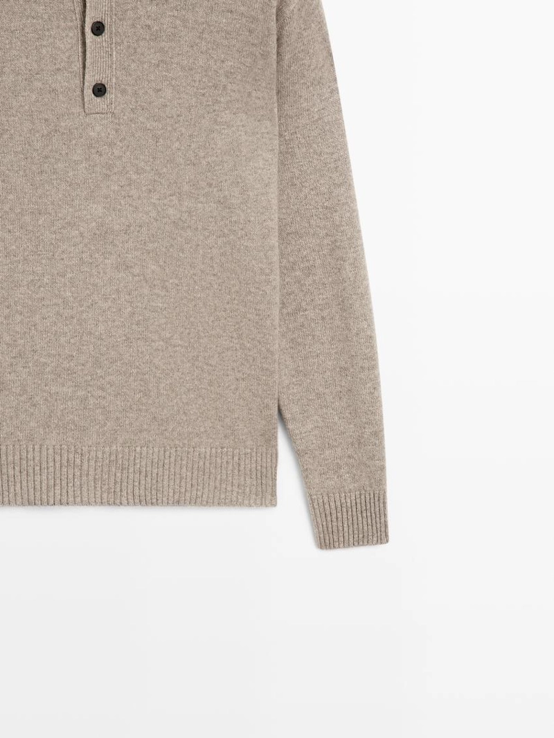 Пуловер-поло из 100% кашемира