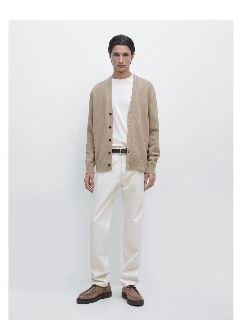 Кардиган из хлопкового трикотажа mouliné