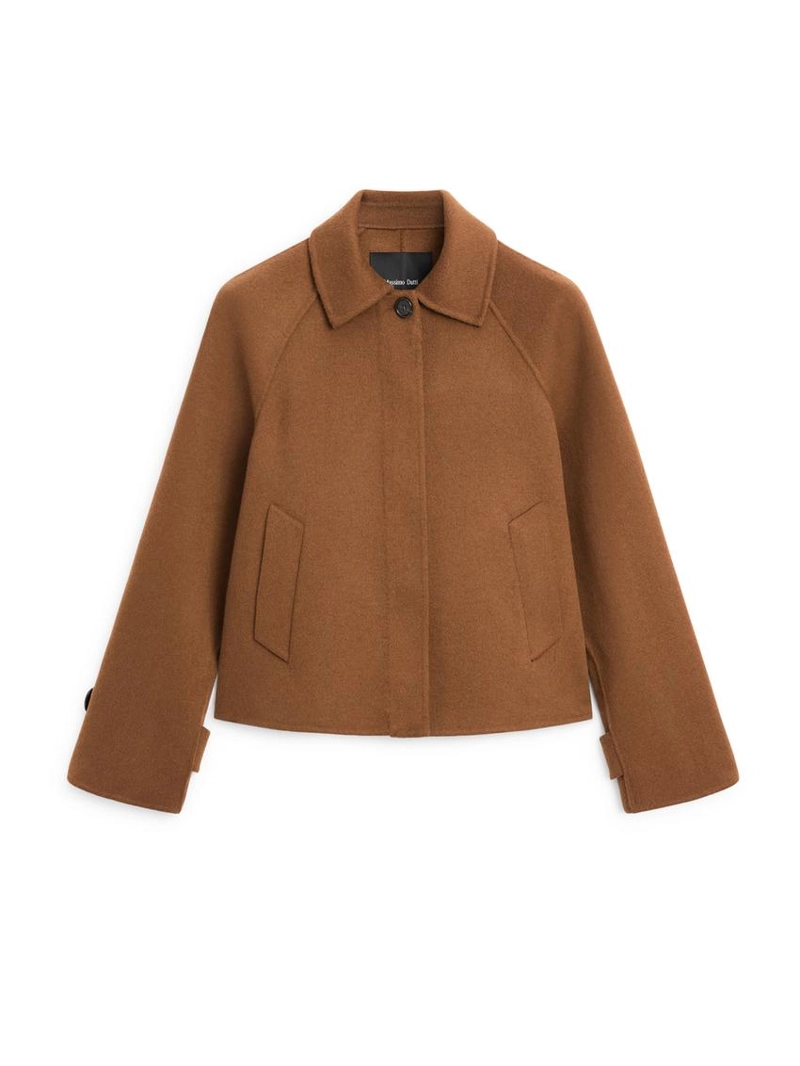 Краткое пальто с рукавами реглан из шерстяной смеси