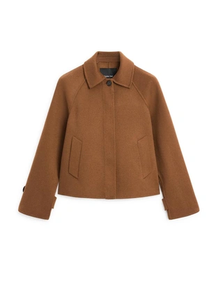 Краткое пальто с рукавами реглан из шерстяной смеси- Заказать в России