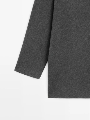 Длинный вязаный кардиган с круглым вырезом- Заказать в России