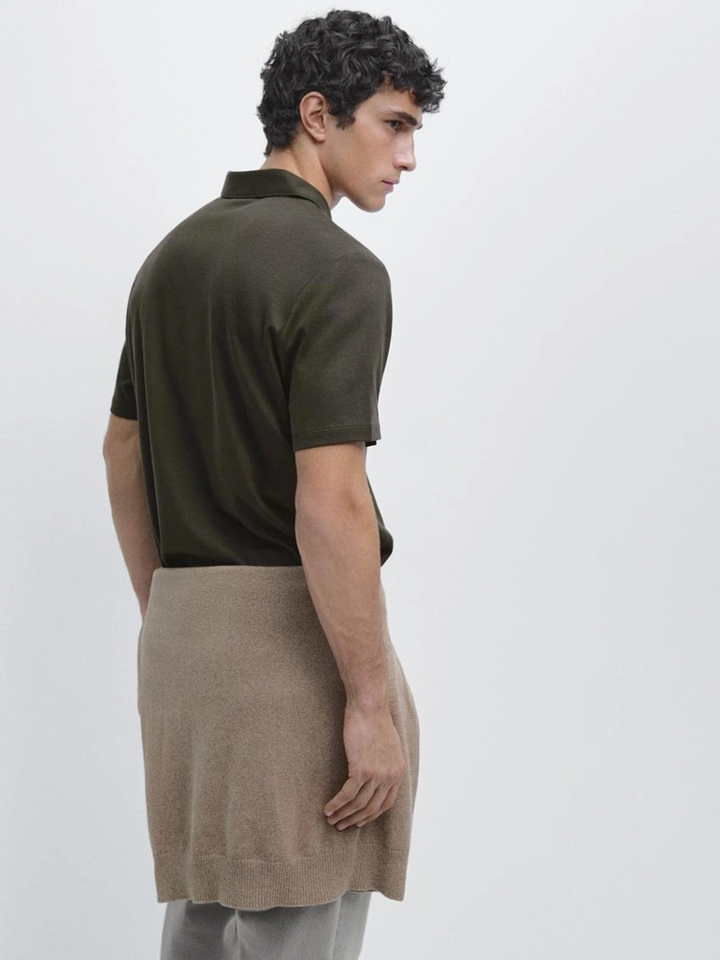 Поло с коротким рукавом и молнией