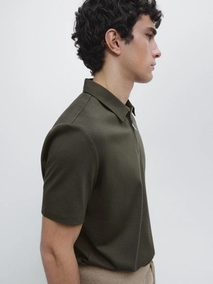 Поло с коротким рукавом и молнией- Заказать в России