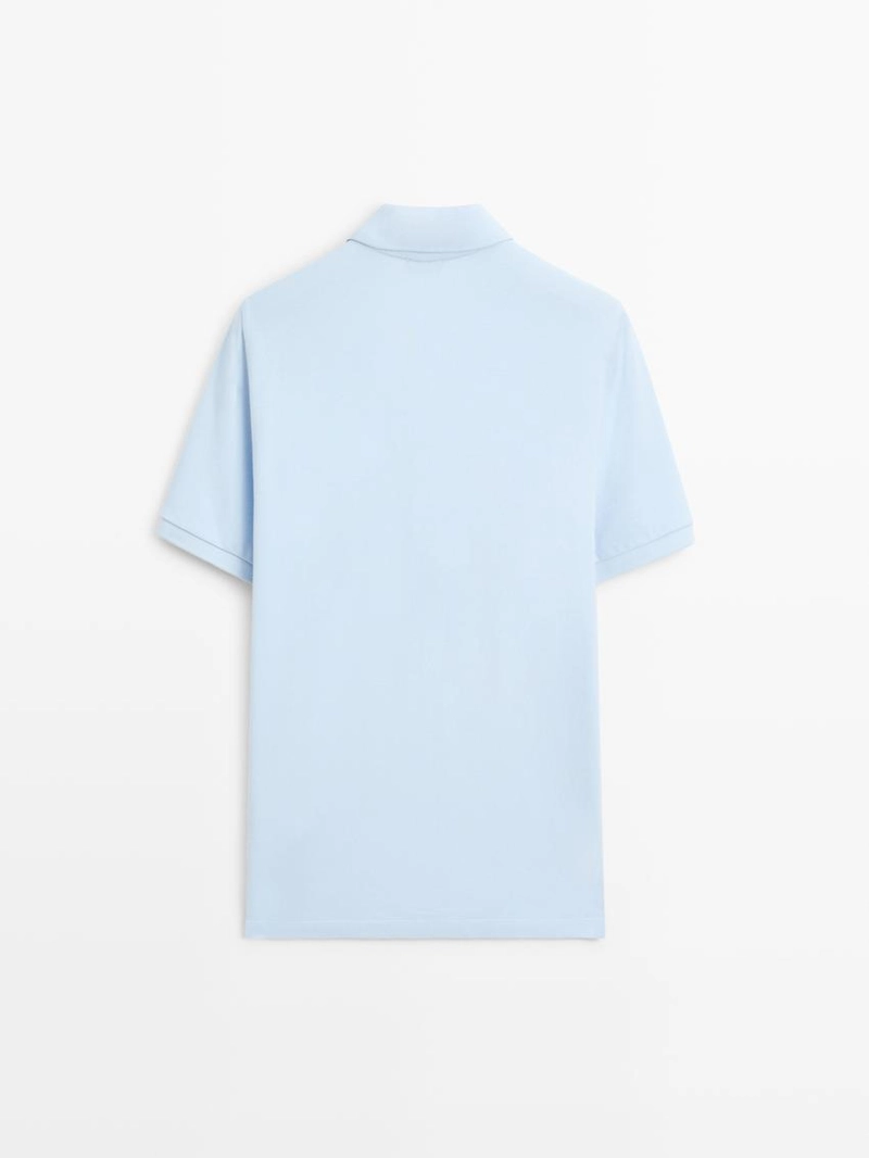 Поло из микротекстурированного хлопка