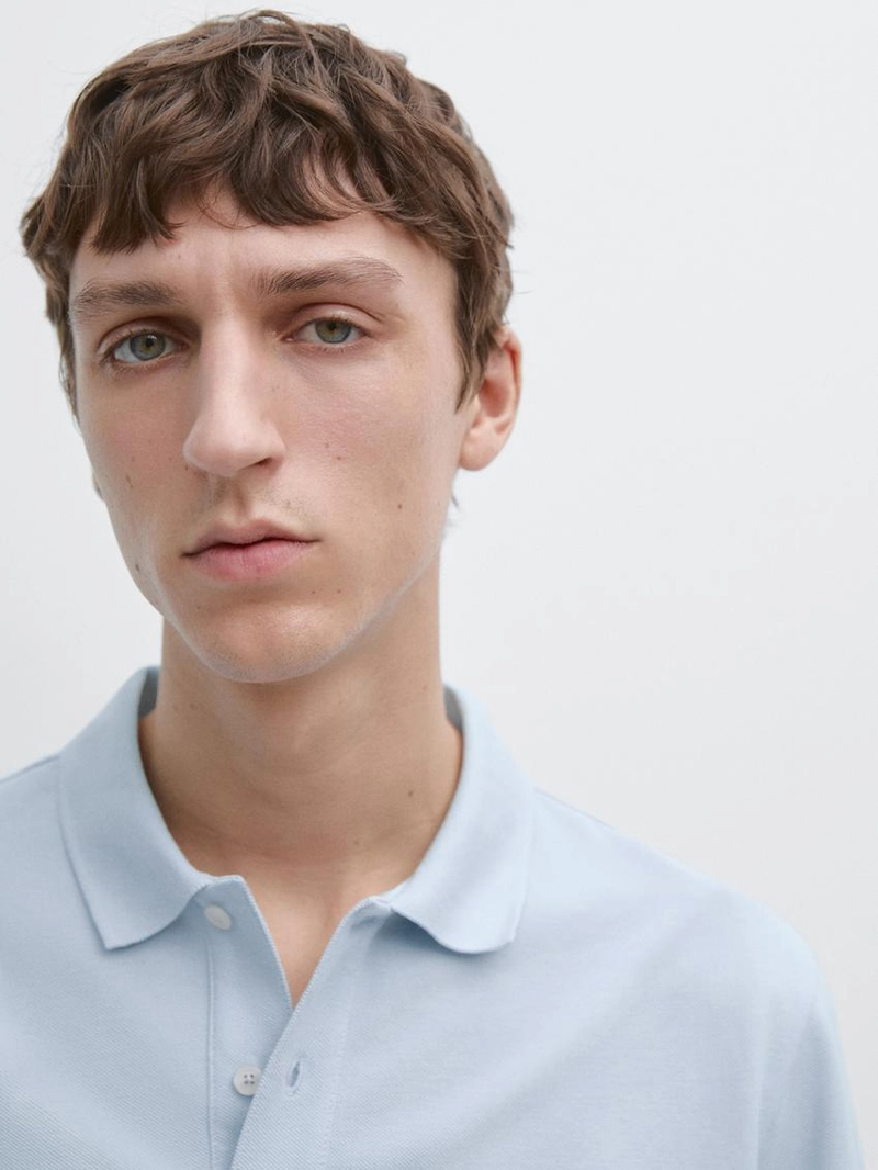 Поло из микротекстурированного хлопка