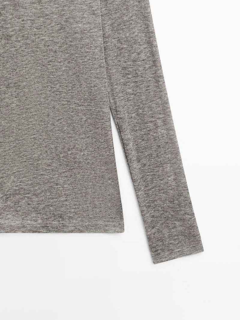 Футболка с v-образным вырезом и деталями из кружева