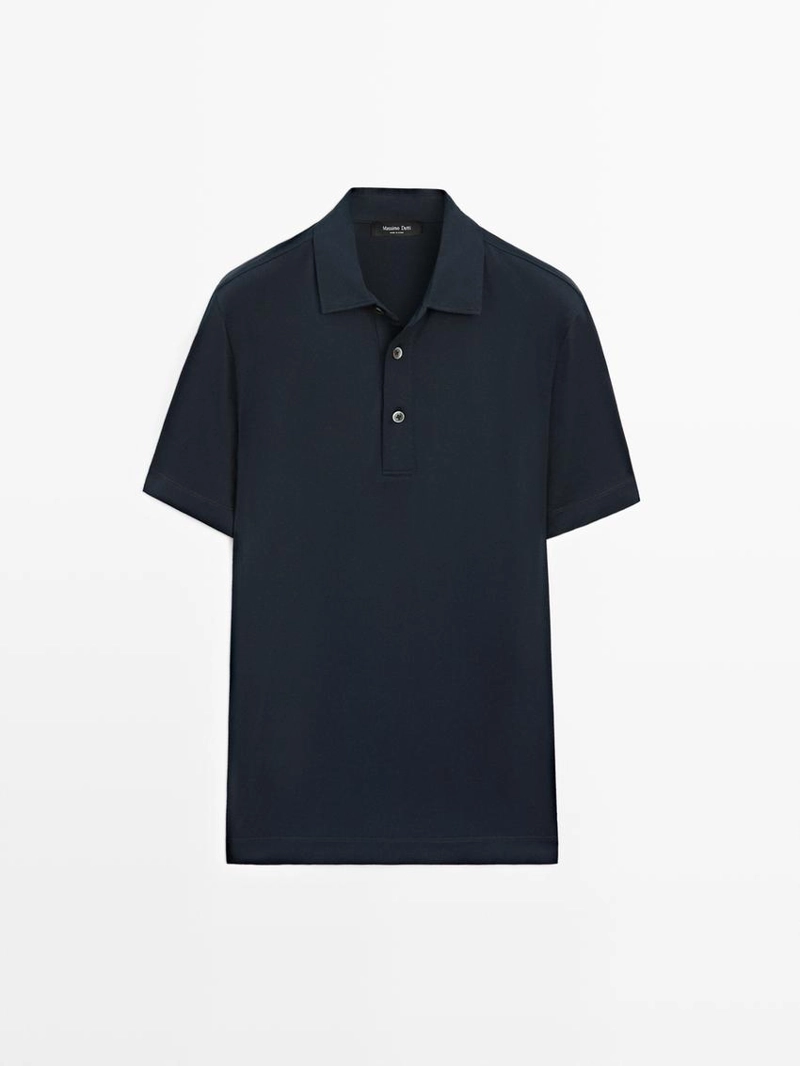 Поло с коротким рукавом из хлопково-синтетической смеси