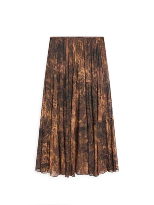 Плавная асимметричная юбка до середины икры- Заказать в России