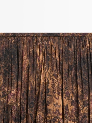 Плавная асимметричная юбка до середины икры- Заказать в России