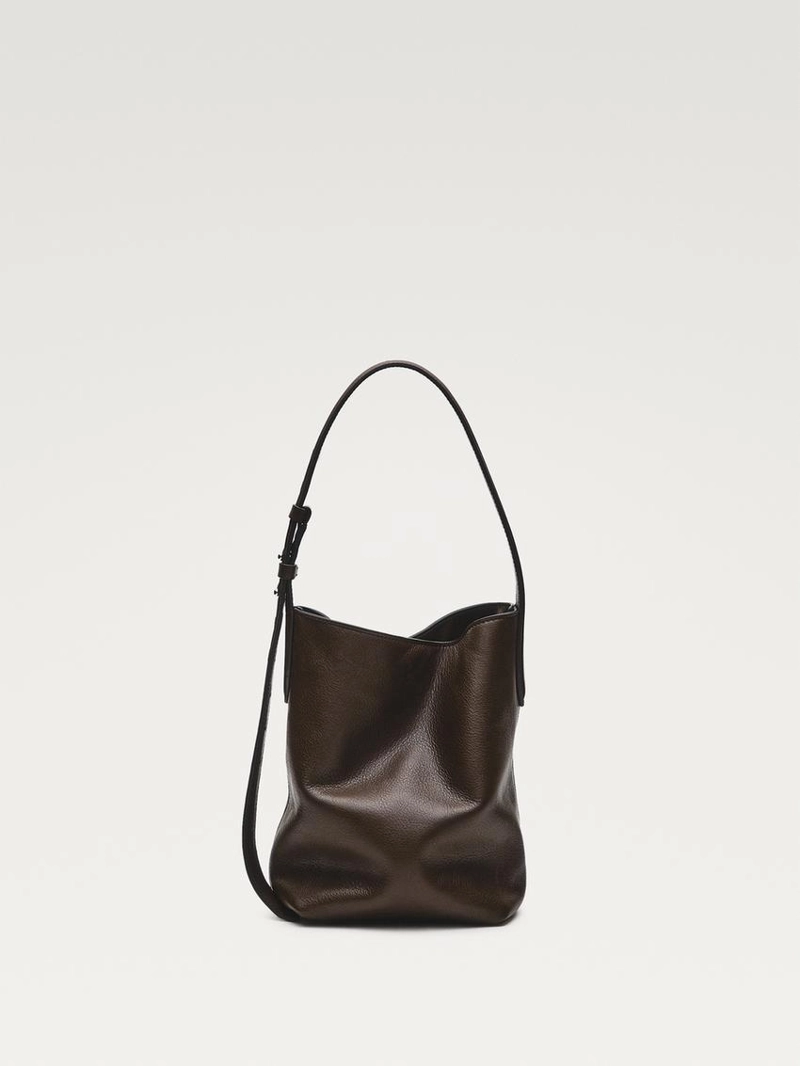 Мини ведро из натуральной кожи наппа