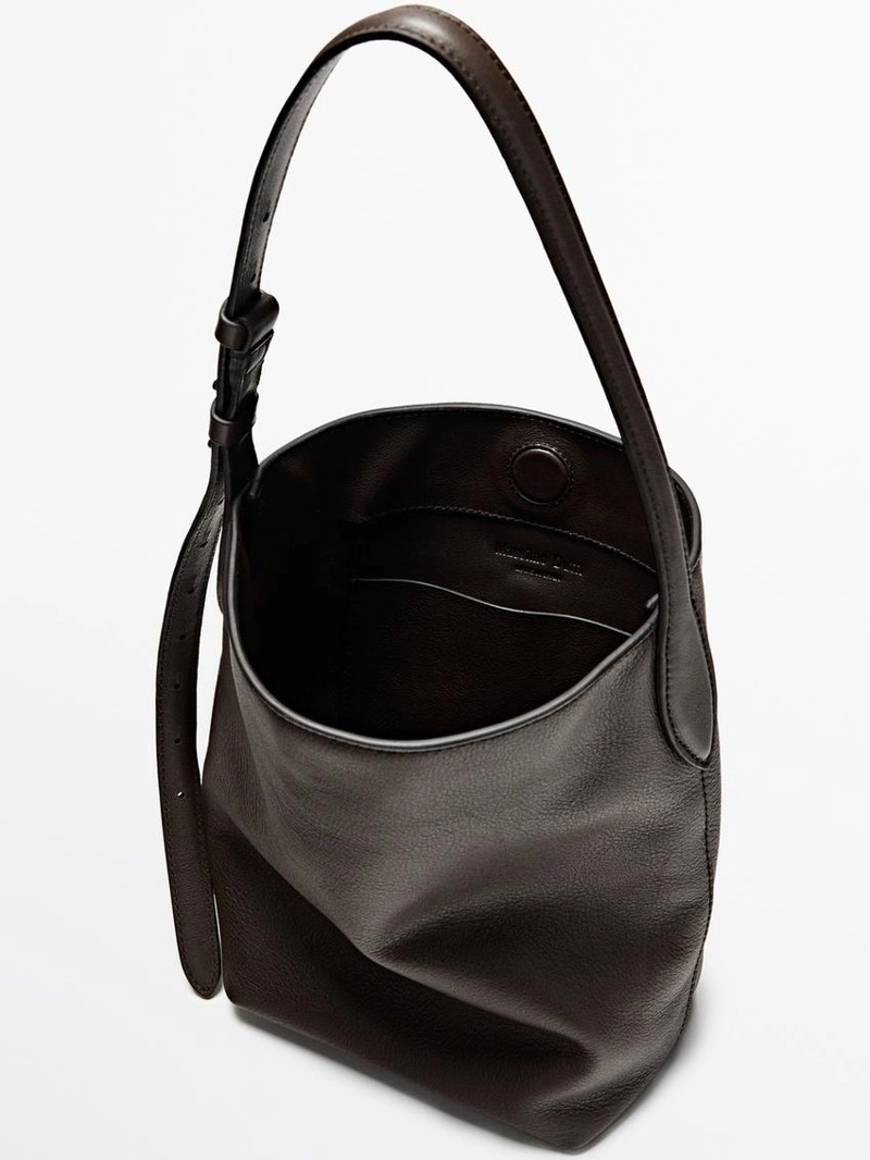 Мини ведро из натуральной кожи наппа