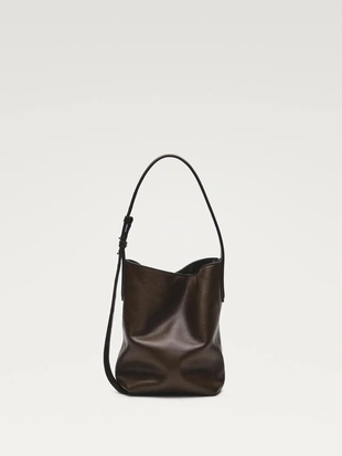 Мини ведро из натуральной кожи наппа- Заказать в России