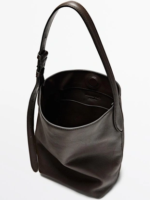 Мини ведро из натуральной кожи наппа- Заказать в России