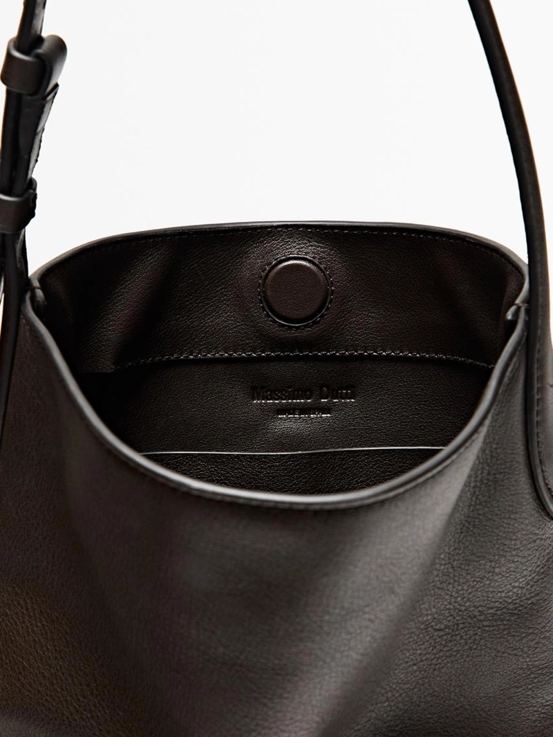 Мини ведро из натуральной кожи наппа