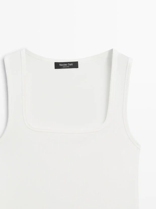 Майка без рукавов с квадратным вырезом- Заказать в России