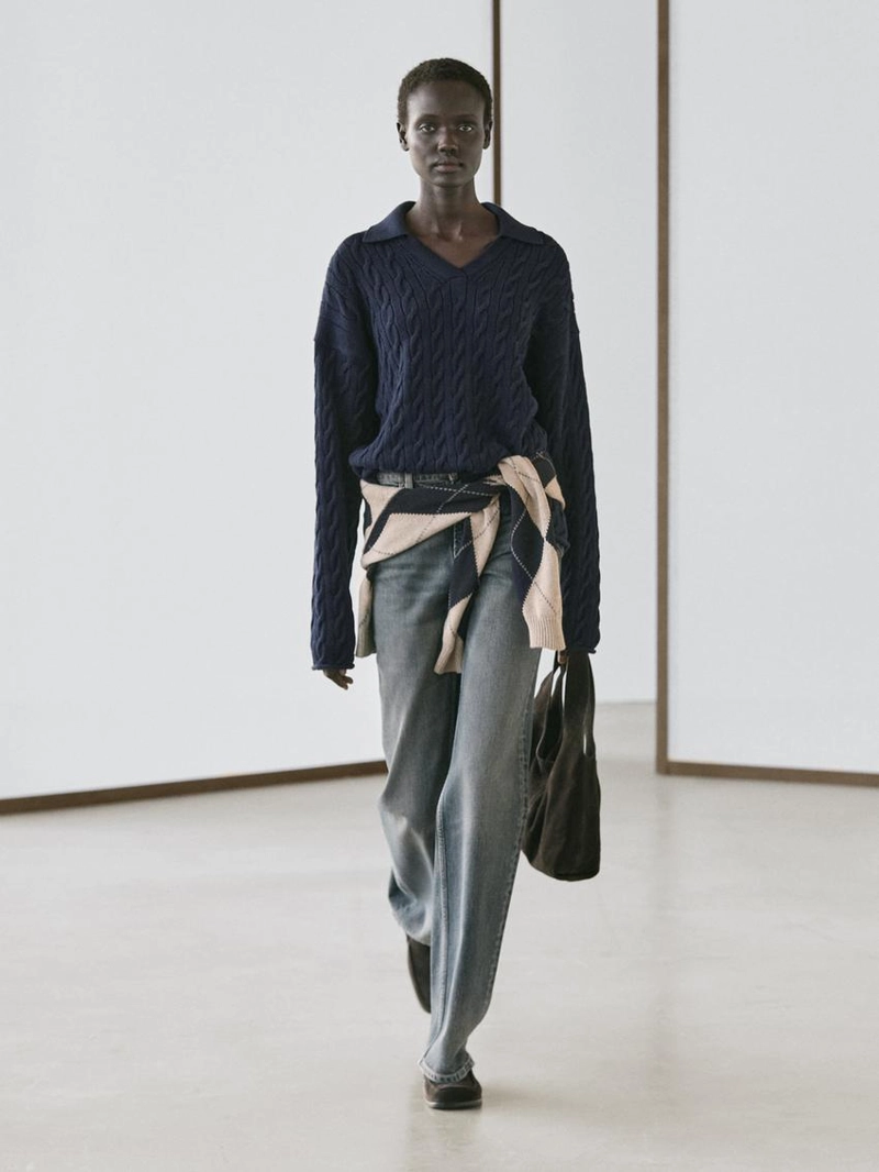 Водолазка из хлопково-шерстяной смеси с воротником-поло