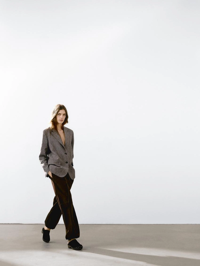 Пиджак из льна с меланжевым эффектом