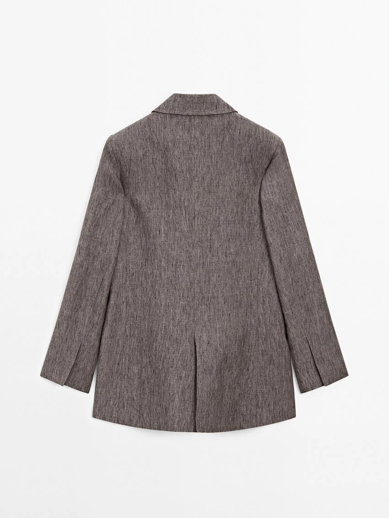 Пиджак из льна с меланжевым эффектом