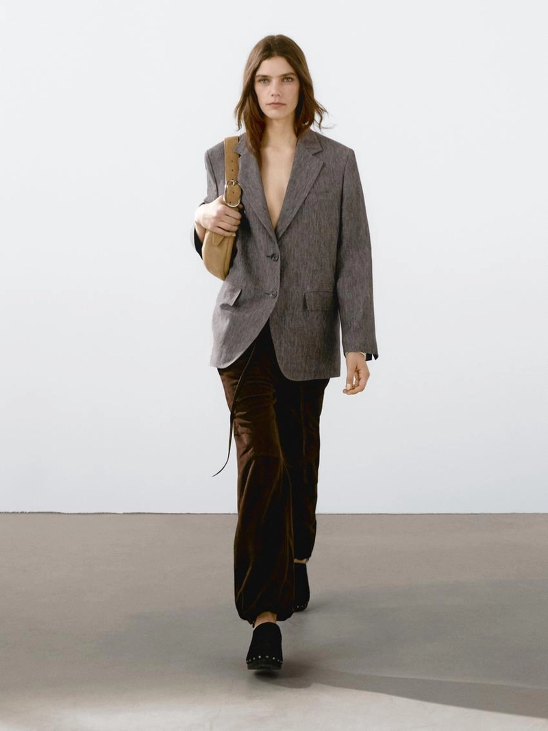 Пиджак из льна с меланжевым эффектом