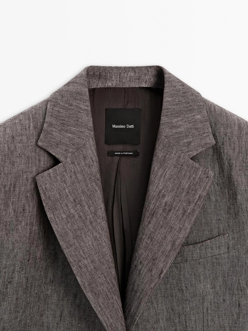 Пиджак из льна с меланжевым эффектом