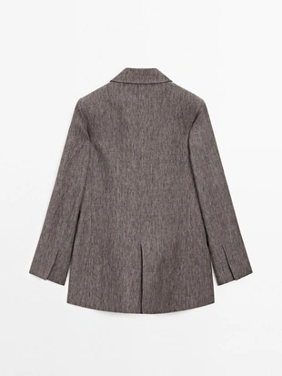 Пиджак из льна с меланжевым эффектом- Заказать в России