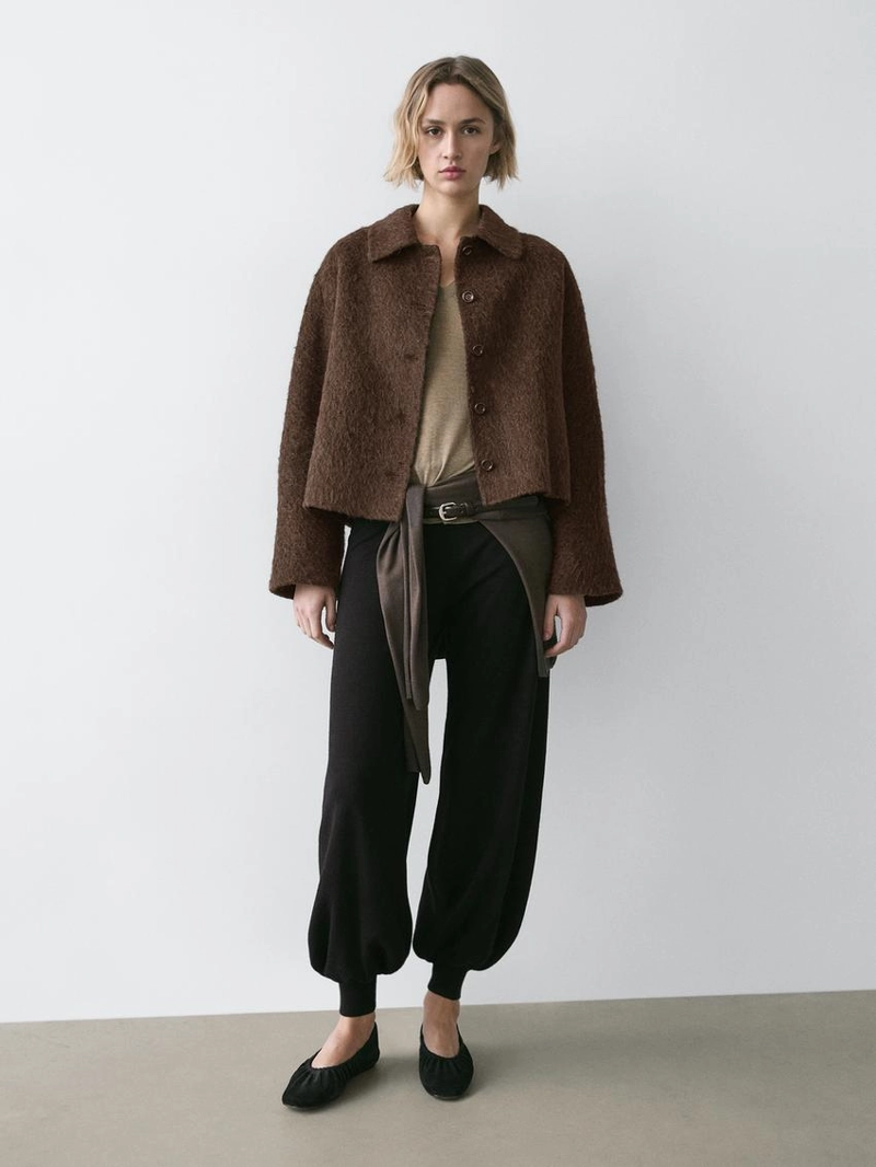 Кардиган из альпаки с рубашечным воротником