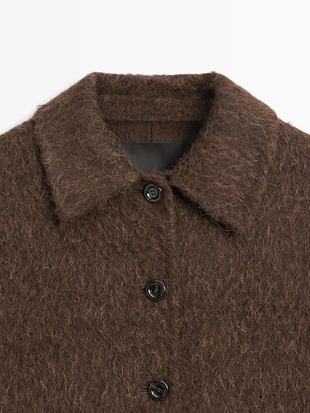 Кардиган из альпаки с рубашечным воротником- Заказать в России