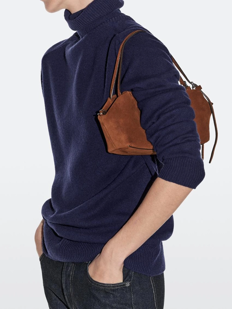 Сумочка мини-сэтчел из деликатной кожи