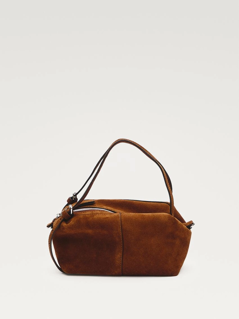 Сумочка мини-сэтчел из деликатной кожи