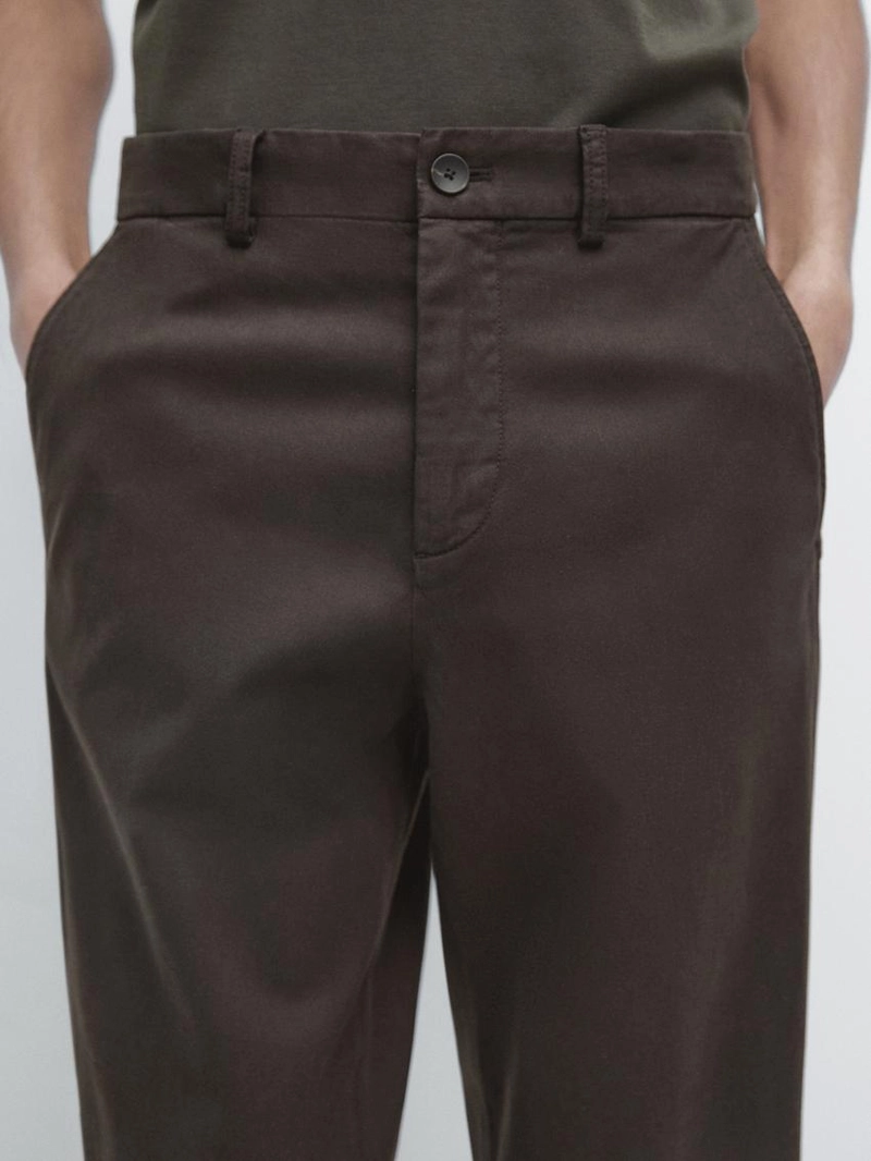 Брюки свободного кроя из хлопкового смесового материала