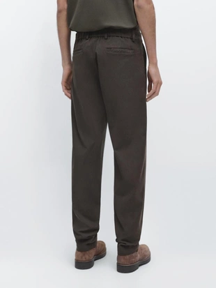 Брюки свободного кроя из хлопкового смесового материала- Заказать в России