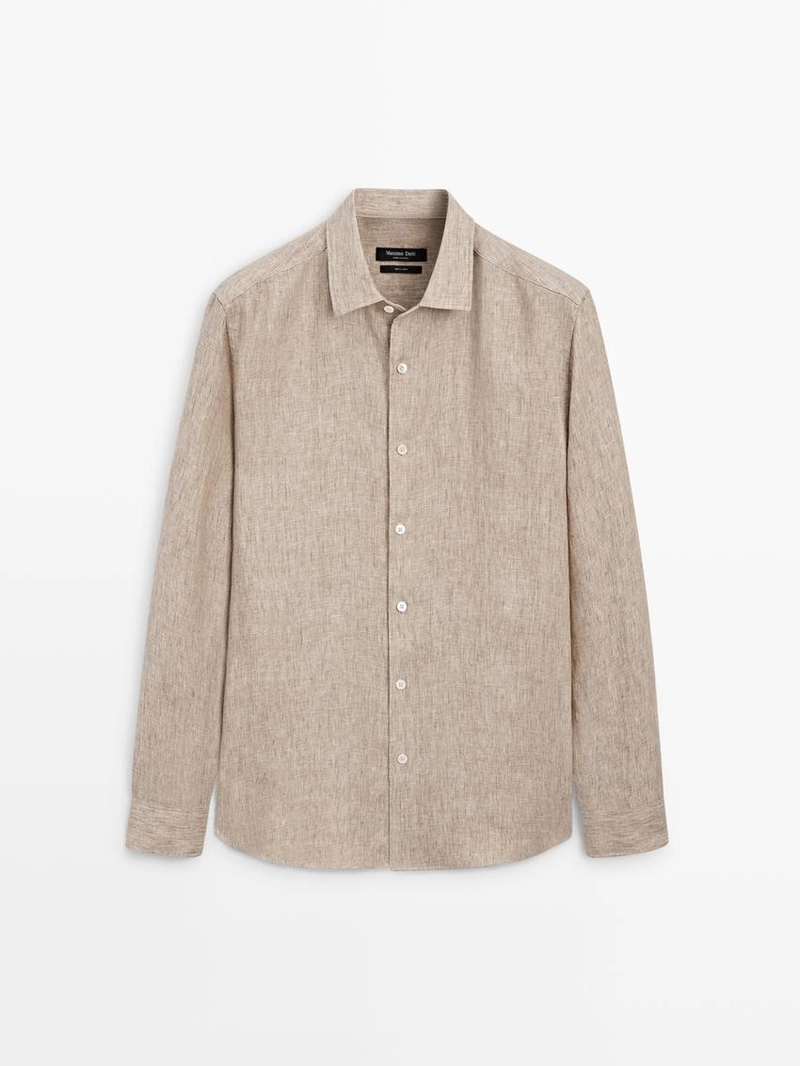 Рубашка с регулярной посадкой из 100% льна