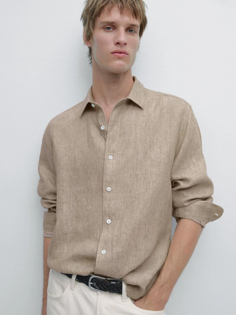 Рубашка с регулярной посадкой из 100% льна