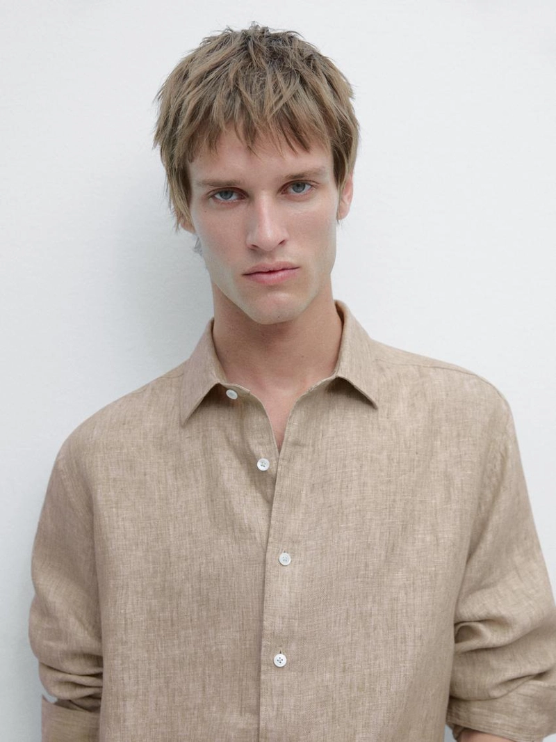 Рубашка с регулярной посадкой из 100% льна