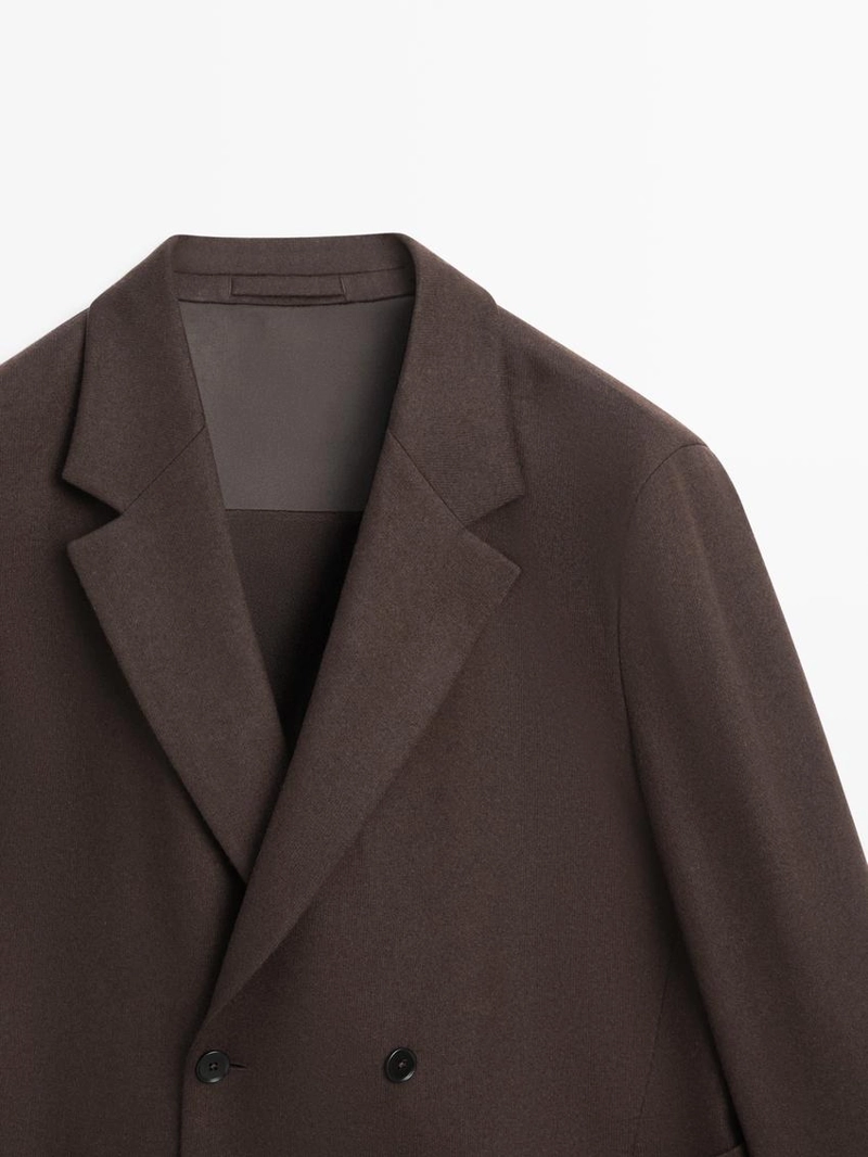 Шерстяной двубортный блейзер