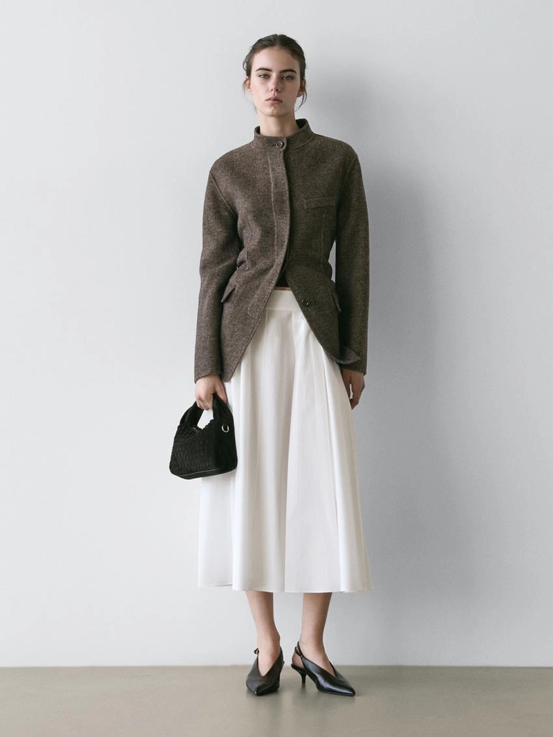 Юбка миди с деталями петель для ремня