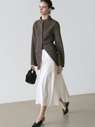 Юбка миди с деталями петель для ремня- Заказать в России