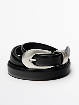 Кожанный пояс NAPPA с овальной пряжкой- Заказать в России