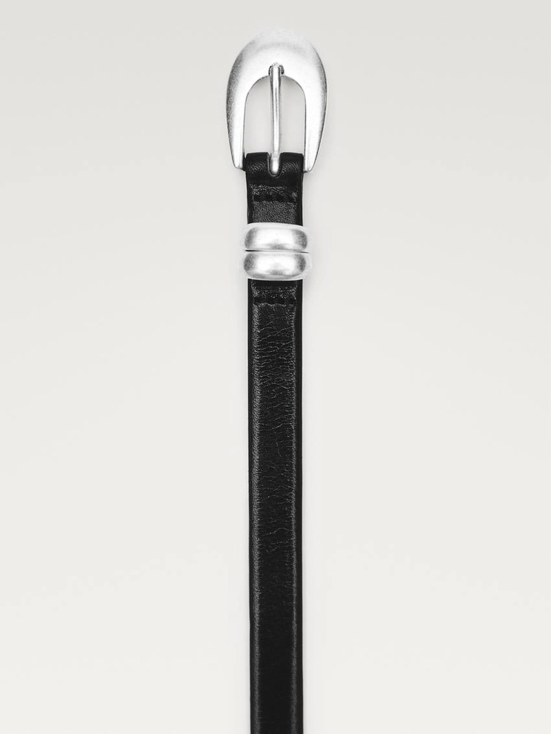 Кожанный пояс nappa с овальной пряжкой