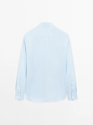 SKY BLUE | 3535/519/403 - Massimo Dutti Рубашка в полоску SLIM FIT