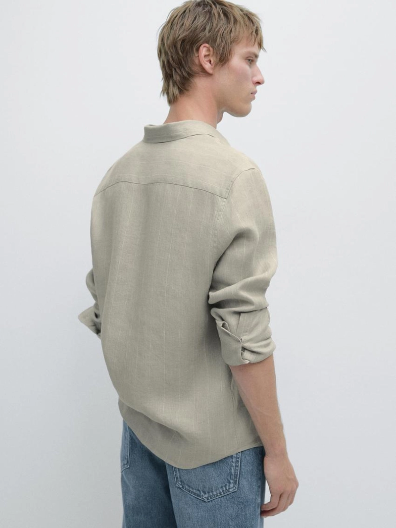 Рубашка в полоску из 100% льна